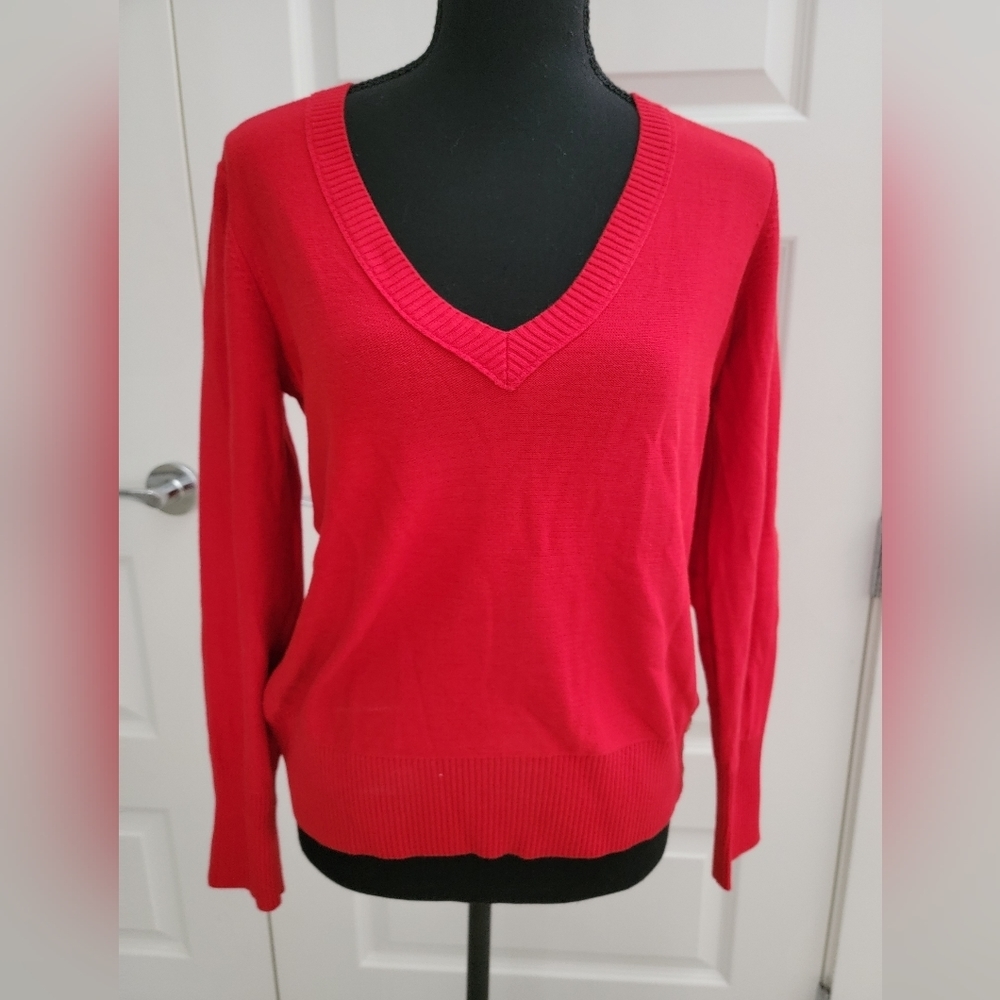 Esprit Red V-Neck Sweater